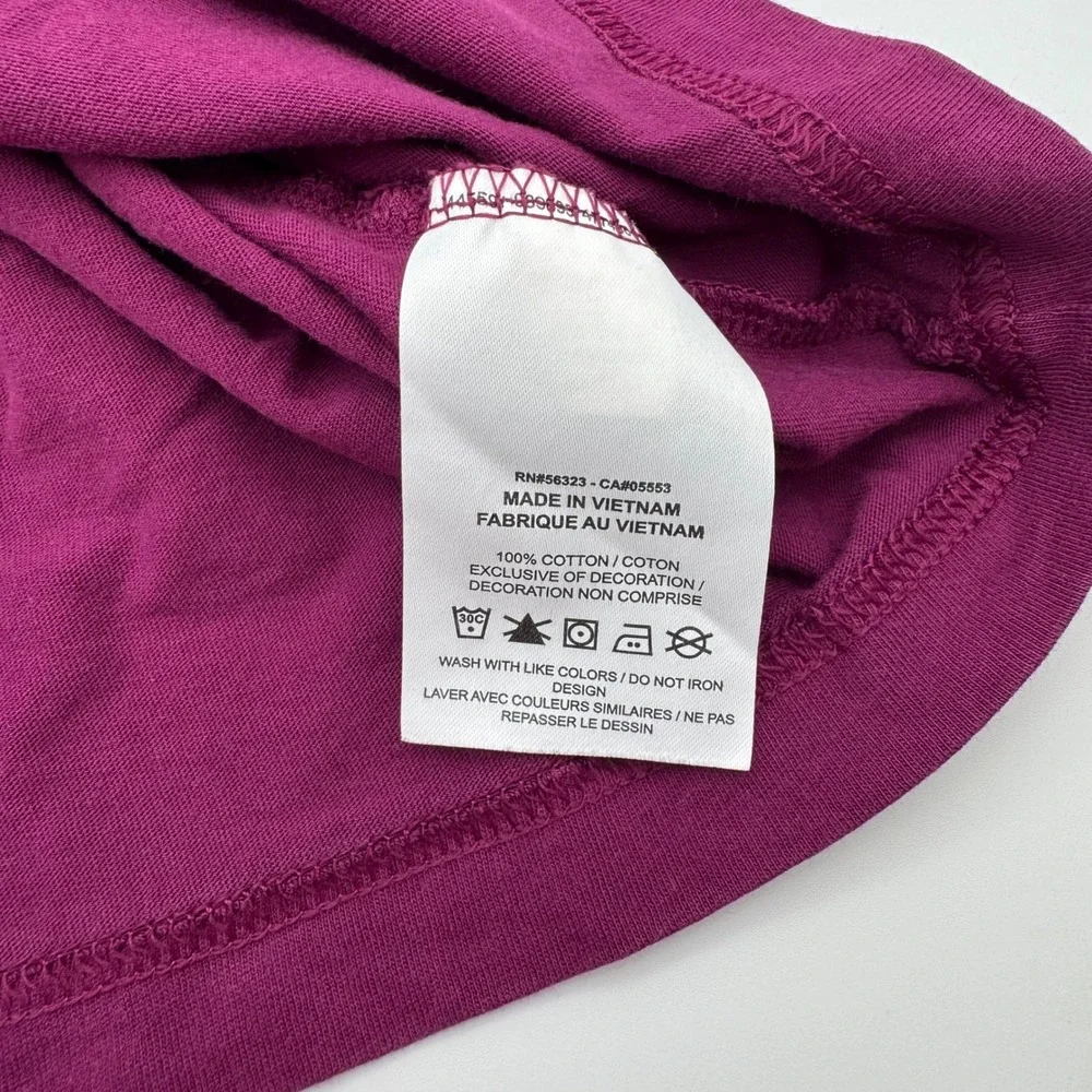 Nike Womens Essential Cropped T-Shirt Berry Purple Logo Loose Fit Small